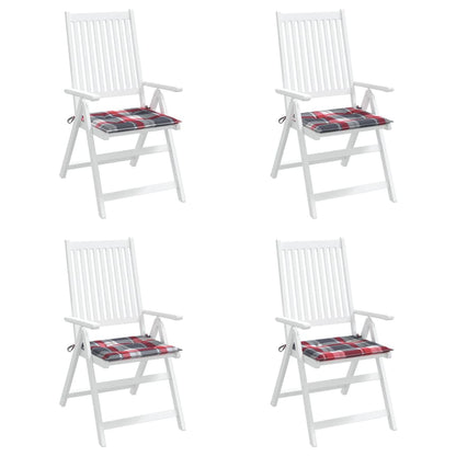 Tuinstoelkussens 4 st 50x50x3 cm oxford stof ruitpatroon rood 4 50 x 50 x 3 cm Rood ruitpatroon