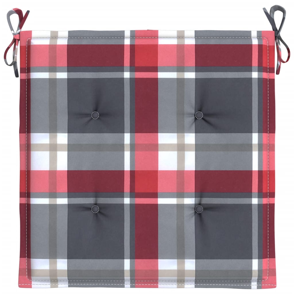 Tuinstoelkussens 4 st 50x50x3 cm oxford stof ruitpatroon rood 4 50 x 50 x 3 cm Rood ruitpatroon