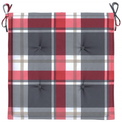 Tuinstoelkussens 4 st 50x50x3 cm oxford stof ruitpatroon rood 4 50 x 50 x 3 cm Rood ruitpatroon