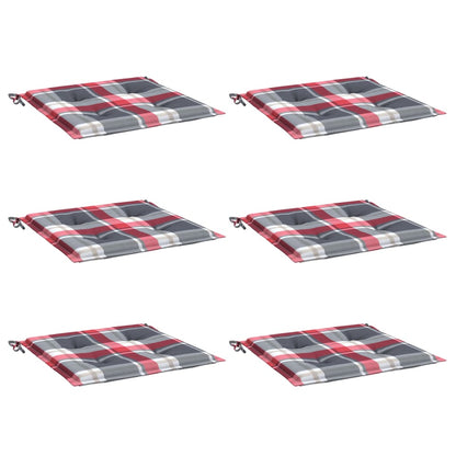 Tuinstoelkussens 6 St 50X50X3 Cm Oxford Stof Ruitpatroon Rood Rood Ruitpatroon 50 x 50 x 3 cm