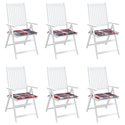Tuinstoelkussens 6 St 50X50X3 Cm Oxford Stof Ruitpatroon Rood Rood Ruitpatroon 50 x 50 x 3 cm