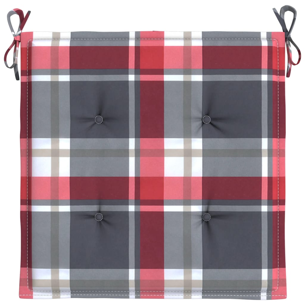 Tuinstoelkussens 6 St 50X50X3 Cm Oxford Stof Ruitpatroon Rood Rood Ruitpatroon 50 x 50 x 3 cm