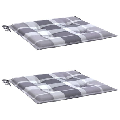 Tuinstoelkussens 2 St 50X50X3 Cm Oxford Stof Ruitpatroon Grijs Grijs Ruitpatroon 50 x 50 x 3 cm
