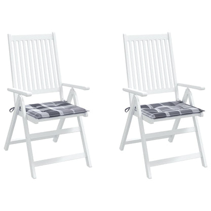 Tuinstoelkussens 2 St 50X50X3 Cm Oxford Stof Ruitpatroon Grijs Grijs Ruitpatroon 50 x 50 x 3 cm