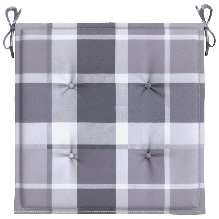 Tuinstoelkussens 2 St 50X50X3 Cm Oxford Stof Ruitpatroon Grijs Grijs Ruitpatroon 50 x 50 x 3 cm