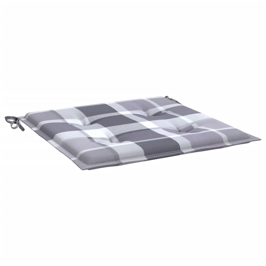 Tuinstoelkussens 2 St 50X50X3 Cm Oxford Stof Ruitpatroon Grijs Grijs Ruitpatroon 50 x 50 x 3 cm