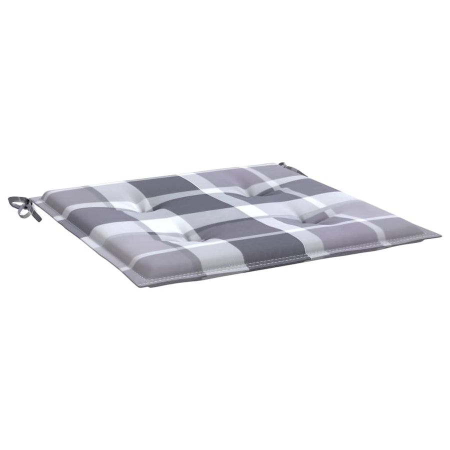 Tuinstoelkussens 4 st 50x50x3 cm oxford stof ruitpatroon grijs 4 50 x 50 x 3 cm Grijs ruitpatroon