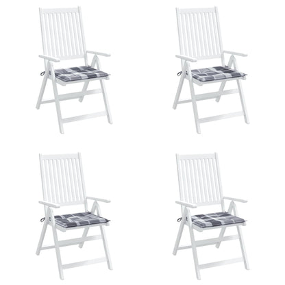 Tuinstoelkussens 4 st 50x50x3 cm oxford stof ruitpatroon grijs 4 50 x 50 x 3 cm Grijs ruitpatroon