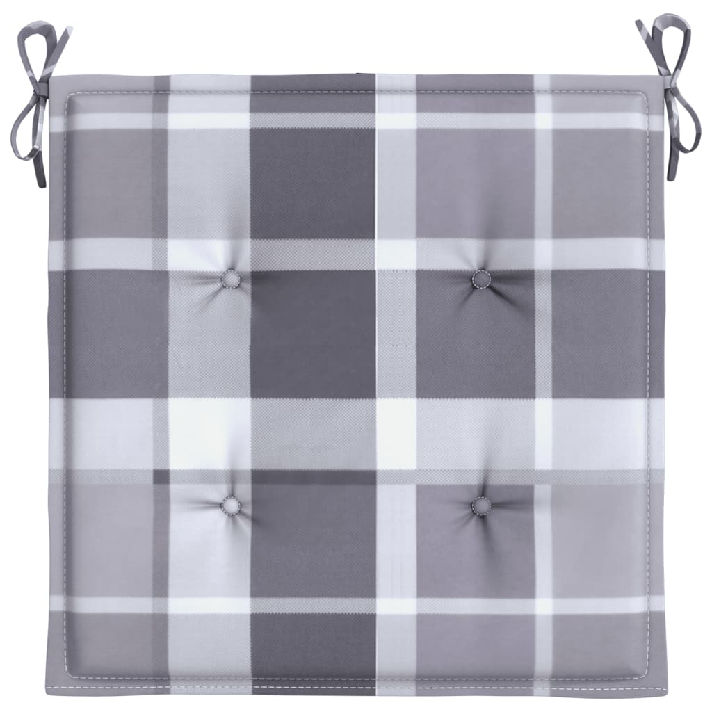Tuinstoelkussens 4 st 50x50x3 cm oxford stof ruitpatroon grijs 4 50 x 50 x 3 cm Grijs ruitpatroon