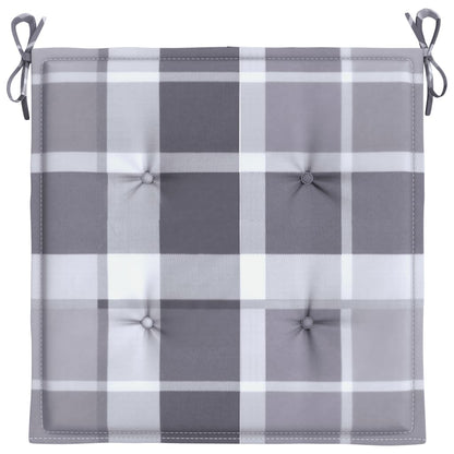 Tuinstoelkussens 4 st 50x50x3 cm oxford stof ruitpatroon grijs 4 50 x 50 x 3 cm Grijs ruitpatroon