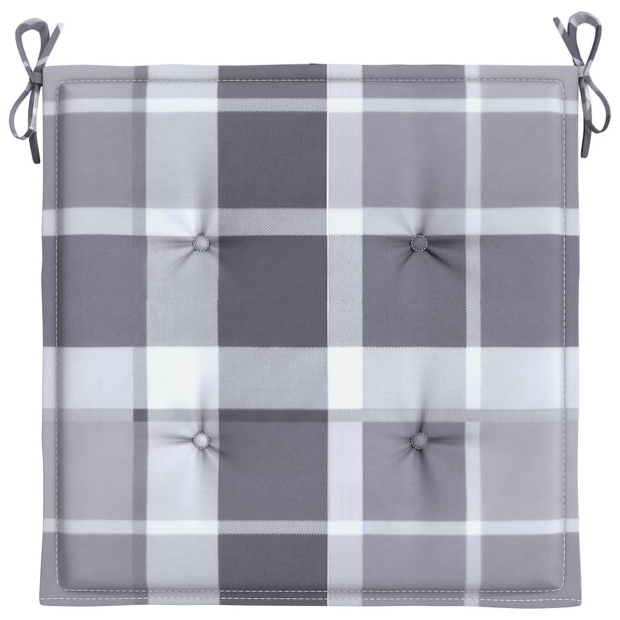 Tuinstoelkussens 4 st 50x50x3 cm oxford stof ruitpatroon grijs 4 50 x 50 x 3 cm Grijs ruitpatroon