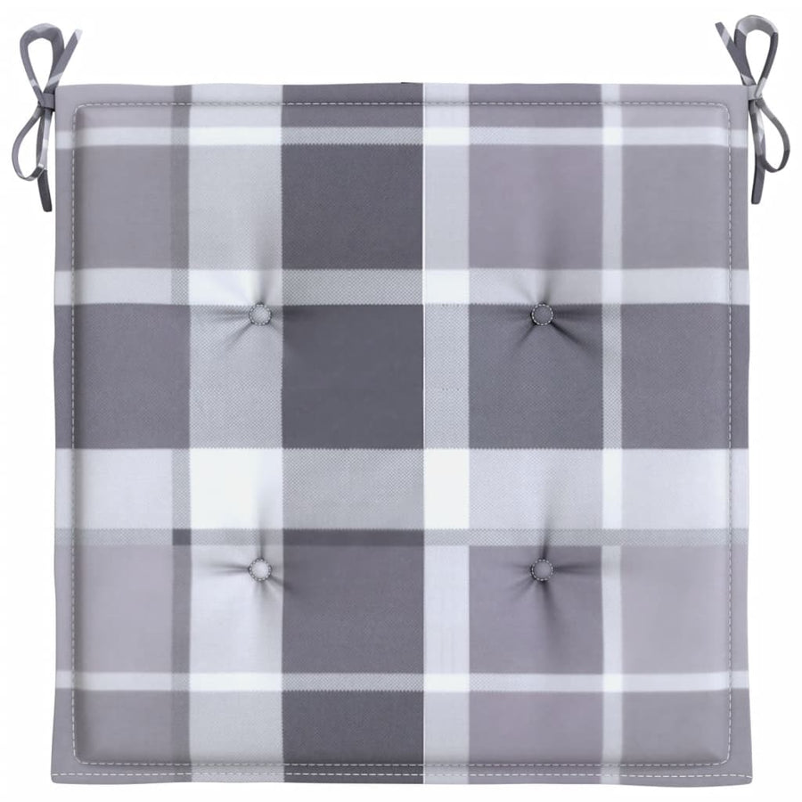 Tuinstoelkussens 6 St 50X50X3 Cm Oxford Stof Ruitpatroon Grijs Grijs Ruitpatroon 50 x 50 x 3 cm