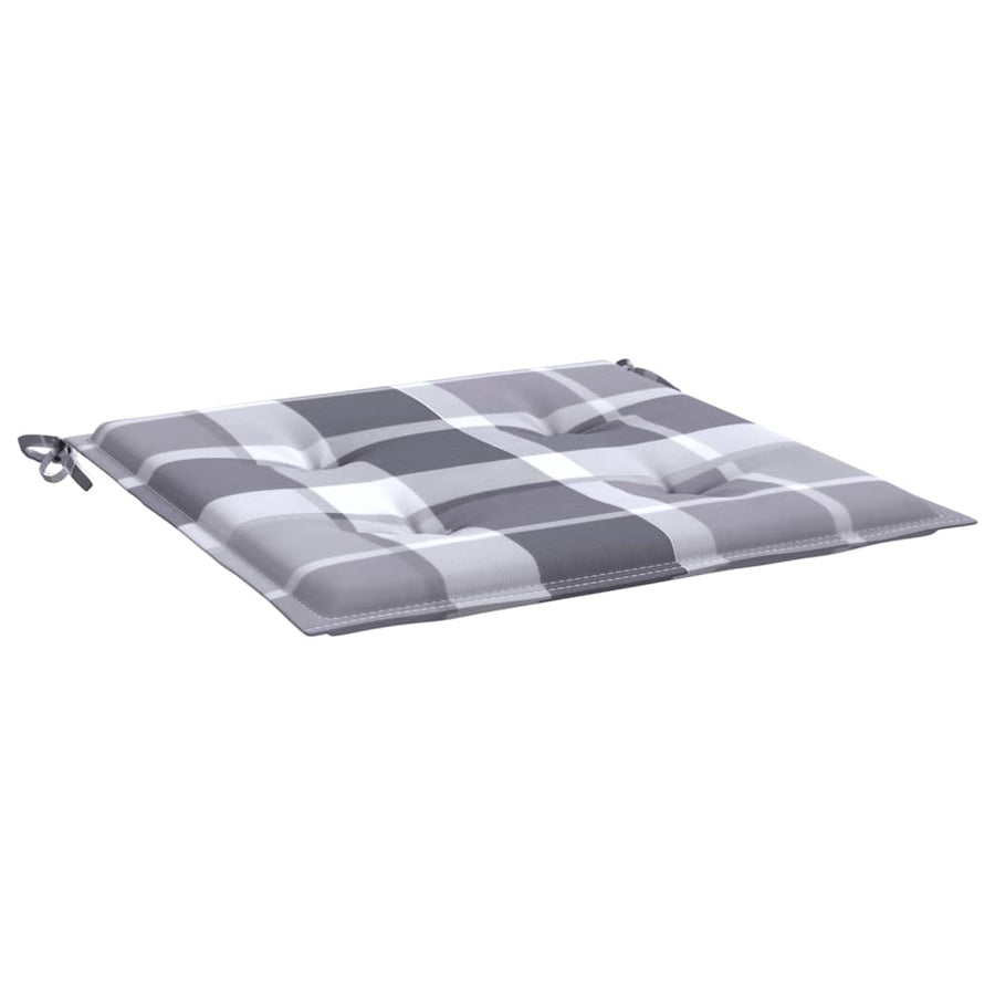 Tuinstoelkussens 6 St 50X50X3 Cm Oxford Stof Ruitpatroon Grijs Grijs Ruitpatroon 50 x 50 x 3 cm
