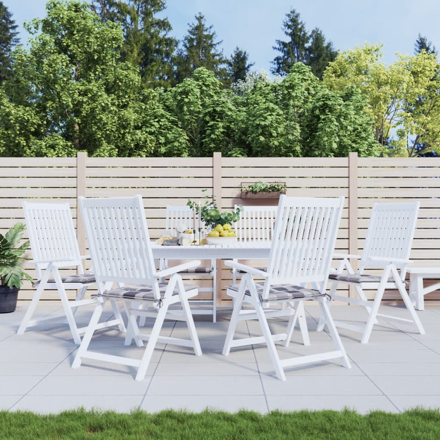 Tuinstoelkussens 6 St 50X50X3 Cm Oxford Stof Ruitpatroon Grijs Grijs Ruitpatroon 50 x 50 x 3 cm