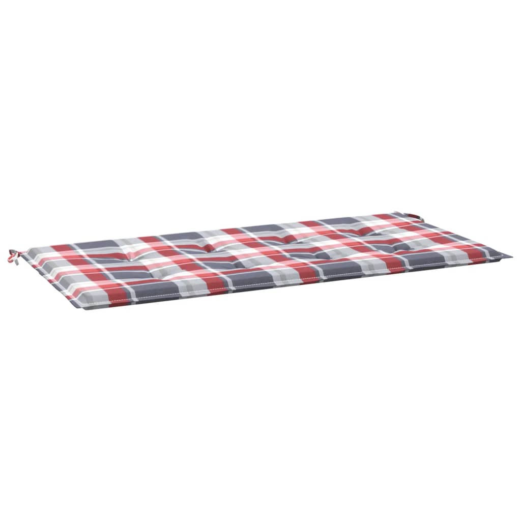Tuinbankkussen 100X50X3 Cm Oxford Stof Ruitpatroon Rood