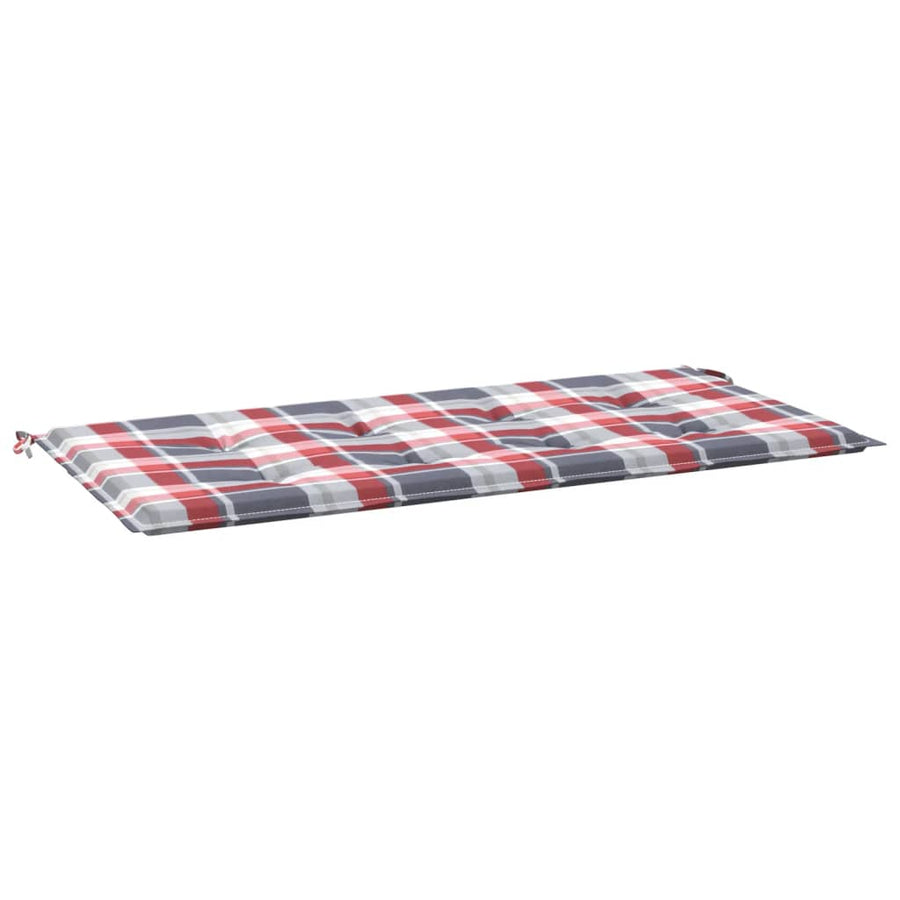 Tuinbankkussen 100X50X3 Cm Oxford Stof Ruitpatroon Rood