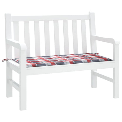 Tuinbankkussen 100X50X3 Cm Oxford Stof Ruitpatroon Rood