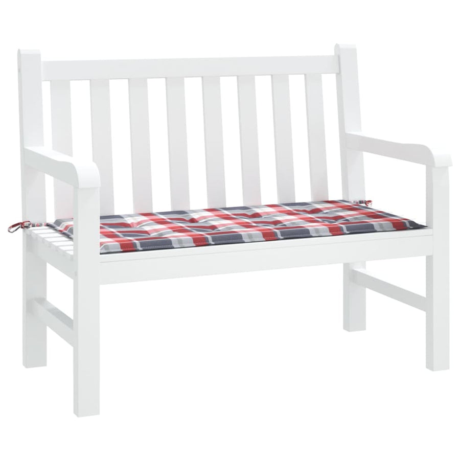 Tuinbankkussen 100X50X3 Cm Oxford Stof Ruitpatroon Rood
