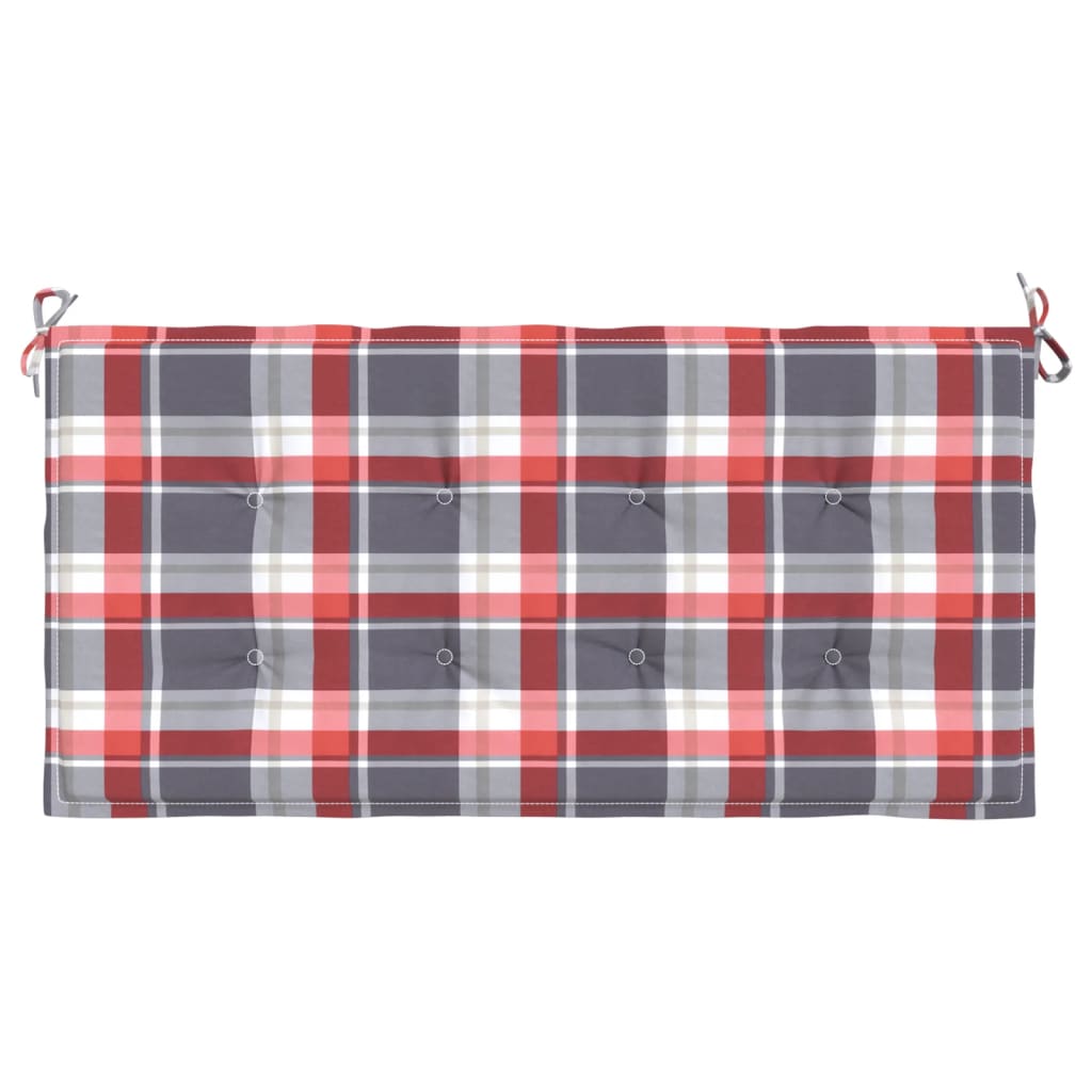 Tuinbankkussen 100X50X3 Cm Oxford Stof Ruitpatroon Rood