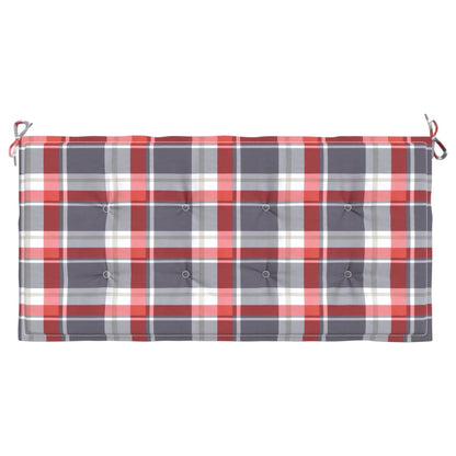 Tuinbankkussen 100X50X3 Cm Oxford Stof Ruitpatroon Rood