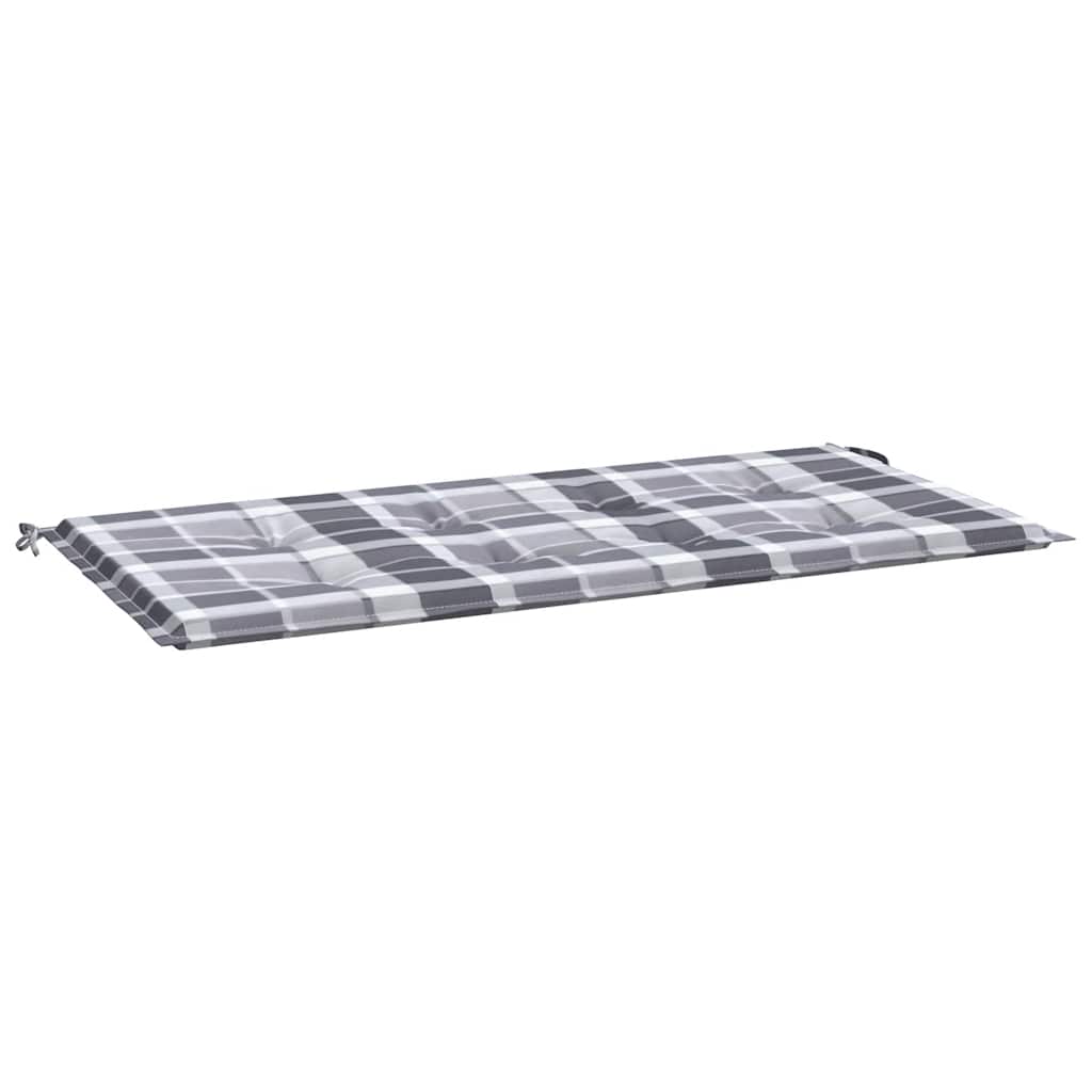 Tuinbankkussen Oxford Stof Ruitpatroon Grijs 100 x 50 x 3 cm
