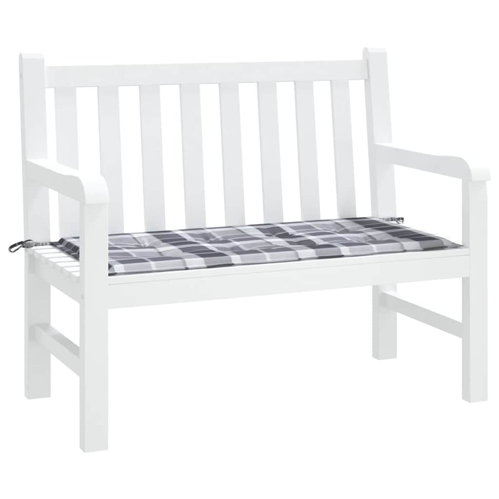 Tuinbankkussen Oxford Stof Ruitpatroon Grijs 100 x 50 x 3 cm
