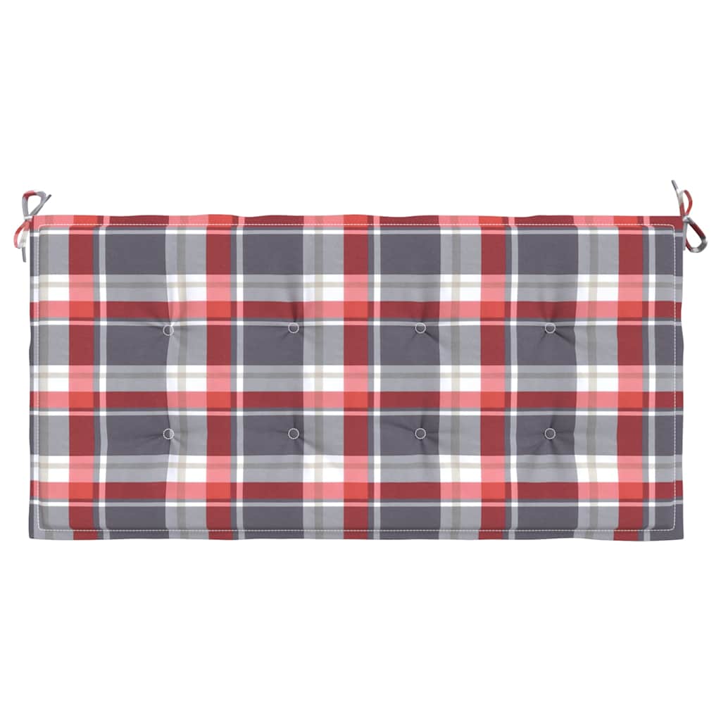 Tuinbankkussen Oxford Stof Ruitpatroon Rood Rood Ruitpatroon 120 x 50 x 3 cm