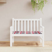 Tuinbankkussen 120x50x3 cm rood ruitpatroon