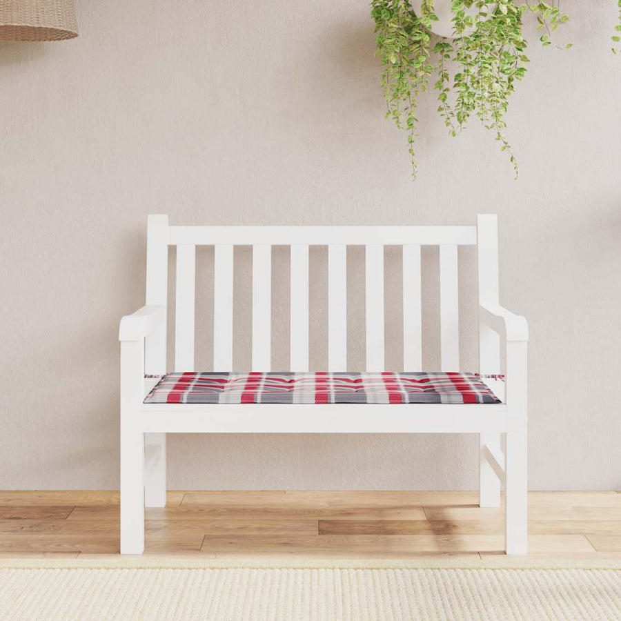 Tuinbankkussen Oxford Stof Ruitpatroon Rood Rood Ruitpatroon 120 x 50 x 3 cm