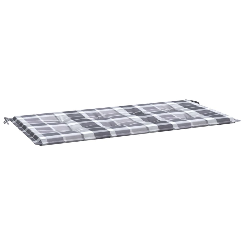 Tuinbankkussen 120x50x3 cm oxford stof ruitpatroon grijs 120 x 50 x 3 cm Grijs ruitpatroon