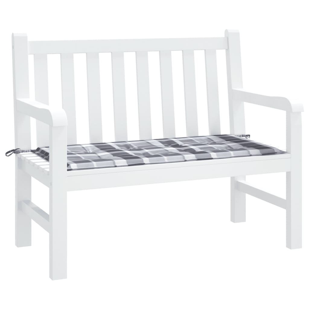 Tuinbankkussen 120x50x3 cm oxford stof ruitpatroon grijs 120 x 50 x 3 cm Grijs ruitpatroon
