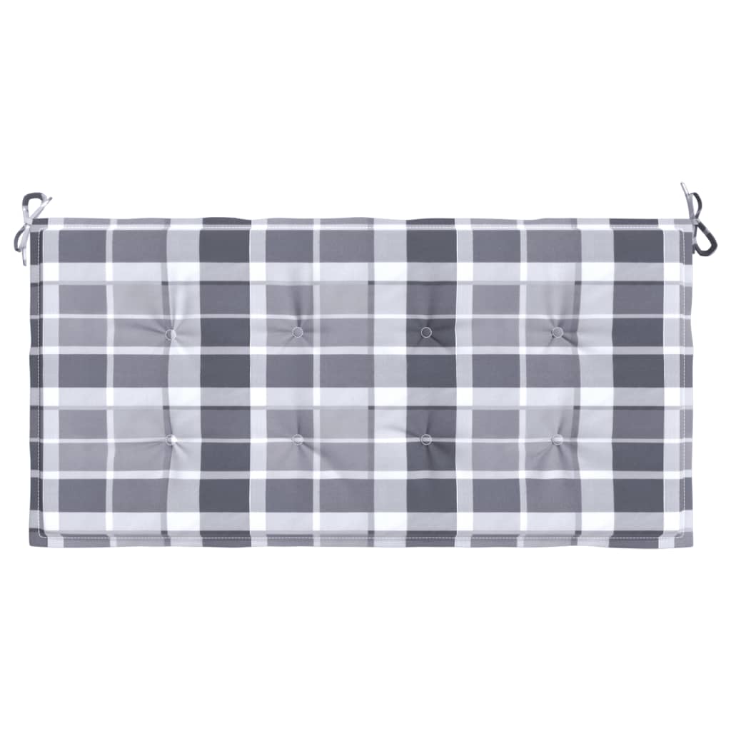 Tuinbankkussen 120x50x3 cm oxford stof ruitpatroon grijs 120 x 50 x 3 cm Grijs ruitpatroon