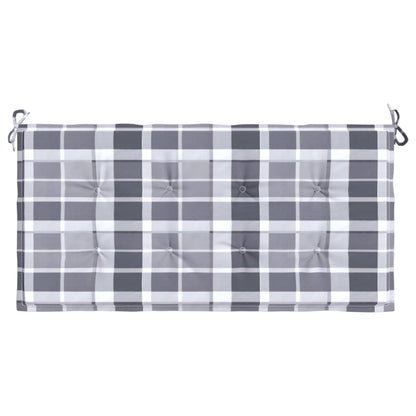 Tuinbankkussen 120x50x3 cm oxford stof ruitpatroon grijs 120 x 50 x 3 cm Grijs ruitpatroon