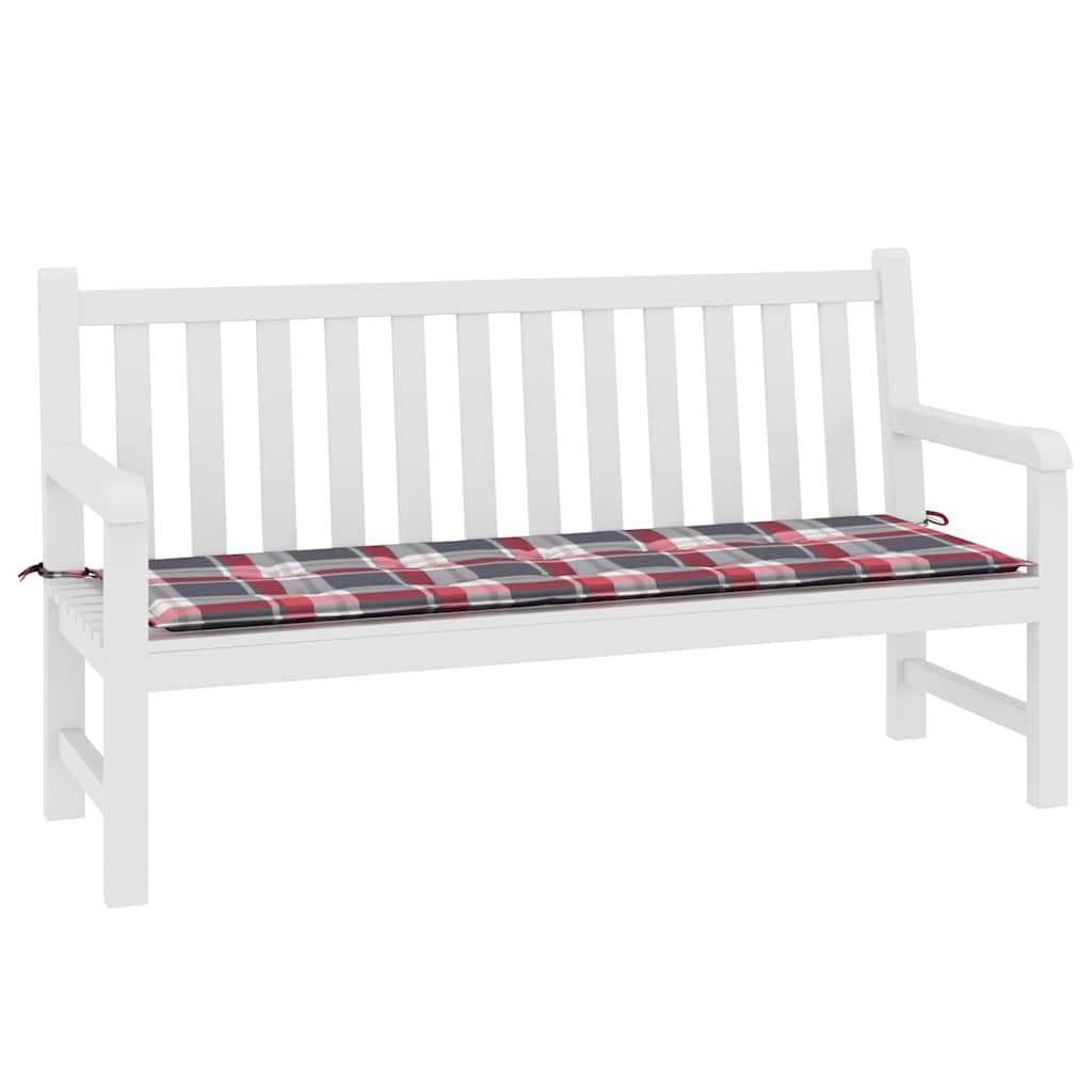 Tuinbankkussen 150X50X4 Cm Oxford Stof Ruitpatroon Rood Rood Ruitpatroon 150 x 50 x 3 cm