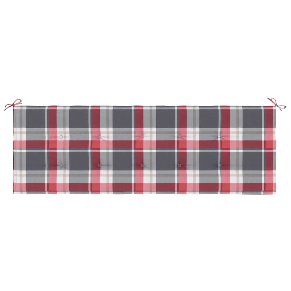 Tuinbankkussen 150X50X4 Cm Oxford Stof Ruitpatroon Rood Rood Ruitpatroon 150 x 50 x 3 cm