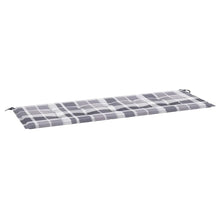 Tuinbankkussen 150x50x4 cm oxford stof ruitpatroon grijs