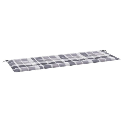 Tuinbankkussen 150x50x4 cm oxford stof ruitpatroon grijs