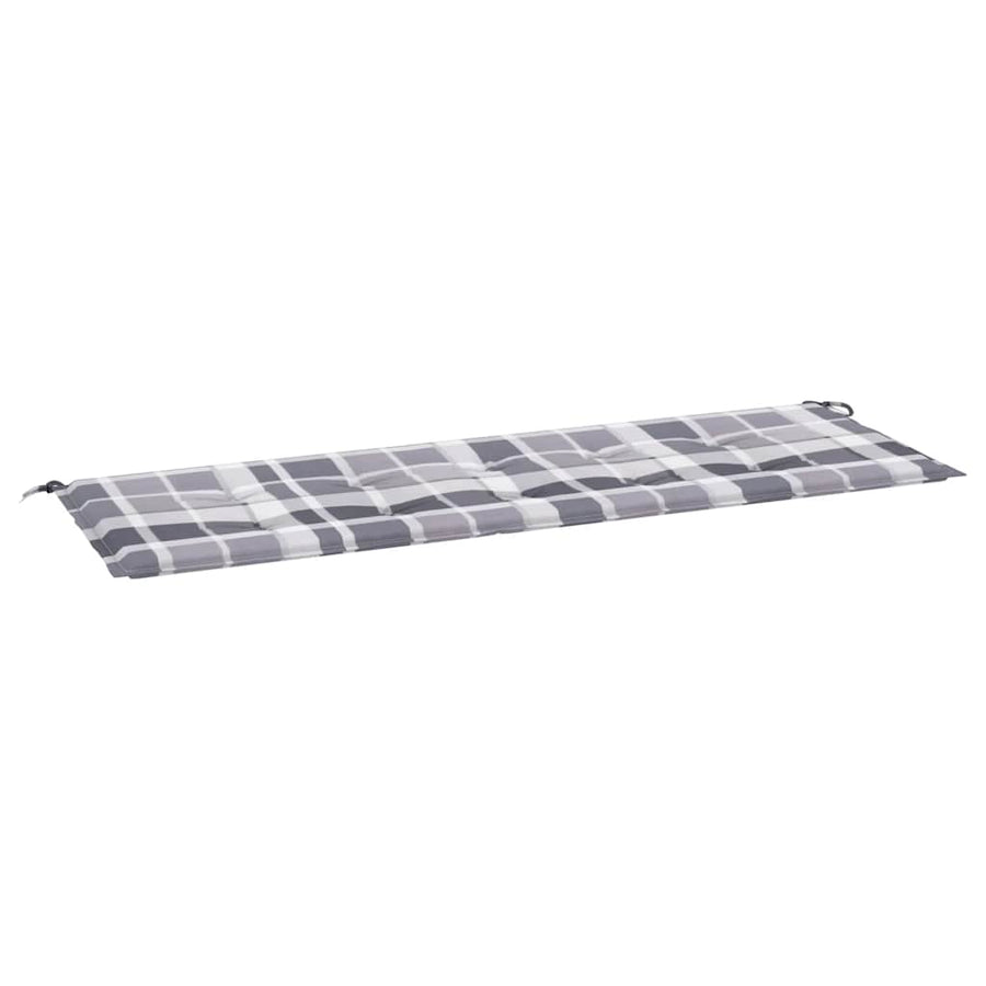 Tuinbankkussen 150x50x4 cm oxford stof ruitpatroon grijs