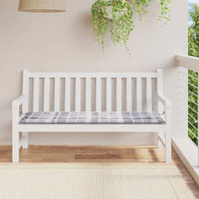 Tuinbankkussen 150x50x4 cm oxford stof ruitpatroon grijs