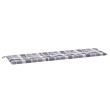 Tuinbankkussen 180x50x3 cm oxford stof ruitpatroon grijs 180 x 50 x 3 cm Grijs ruitpatroon