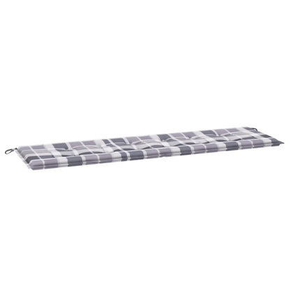Tuinbankkussen 180x50x3 cm oxford stof ruitpatroon grijs 180 x 50 x 3 cm Grijs ruitpatroon