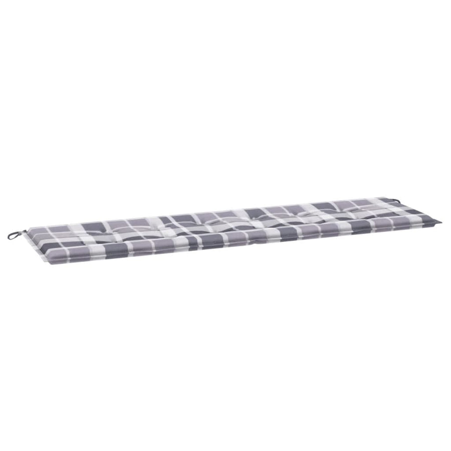 Tuinbankkussen 180x50x3 cm oxford stof ruitpatroon grijs 180 x 50 x 3 cm Grijs ruitpatroon