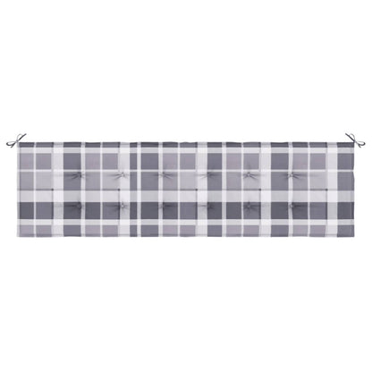 Tuinbankkussen 180x50x3 cm oxford stof ruitpatroon grijs 180 x 50 x 3 cm Grijs ruitpatroon