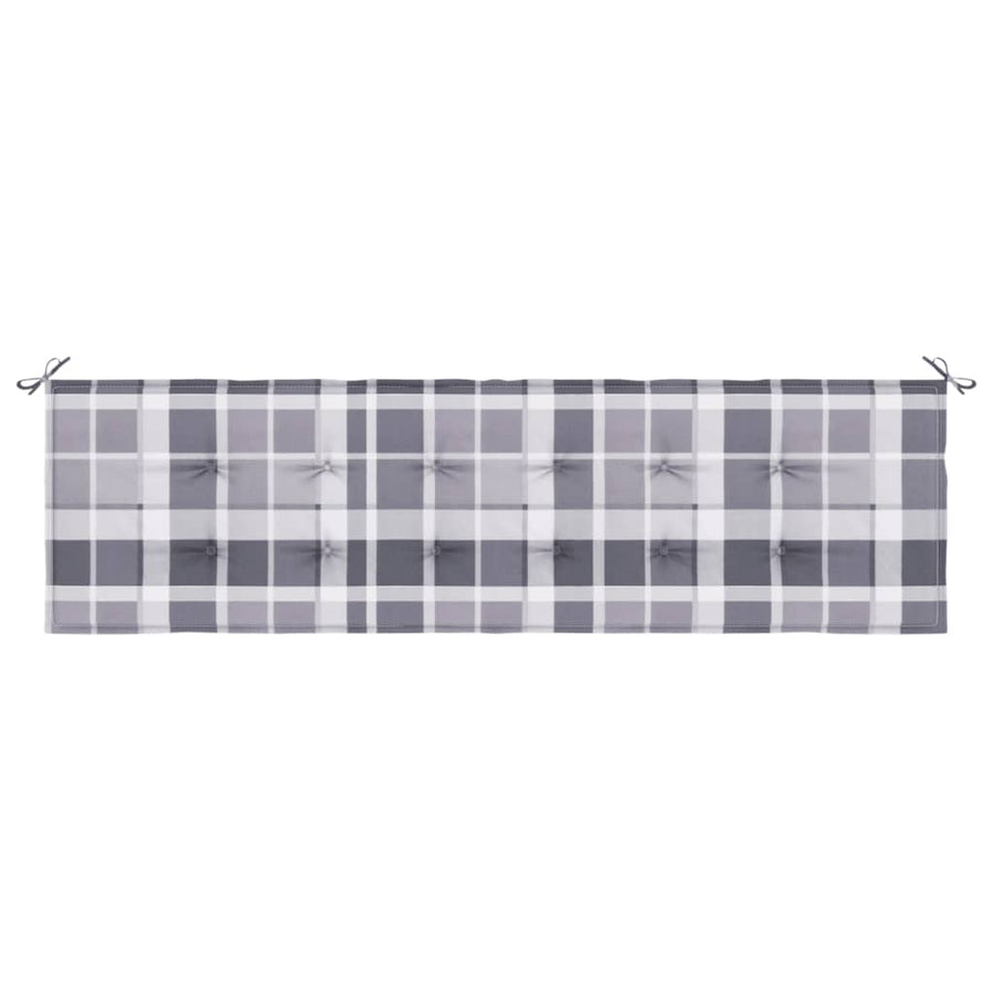 Tuinbankkussen 180x50x3 cm oxford stof ruitpatroon grijs 180 x 50 x 3 cm Grijs ruitpatroon