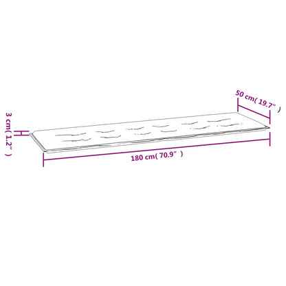 Tuinbankkussen 180x50x3 cm oxford stof ruitpatroon grijs 180 x 50 x 3 cm Grijs ruitpatroon