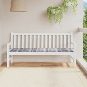 Tuinbankkussen 180x50x4 cm grijs ruitpatroon