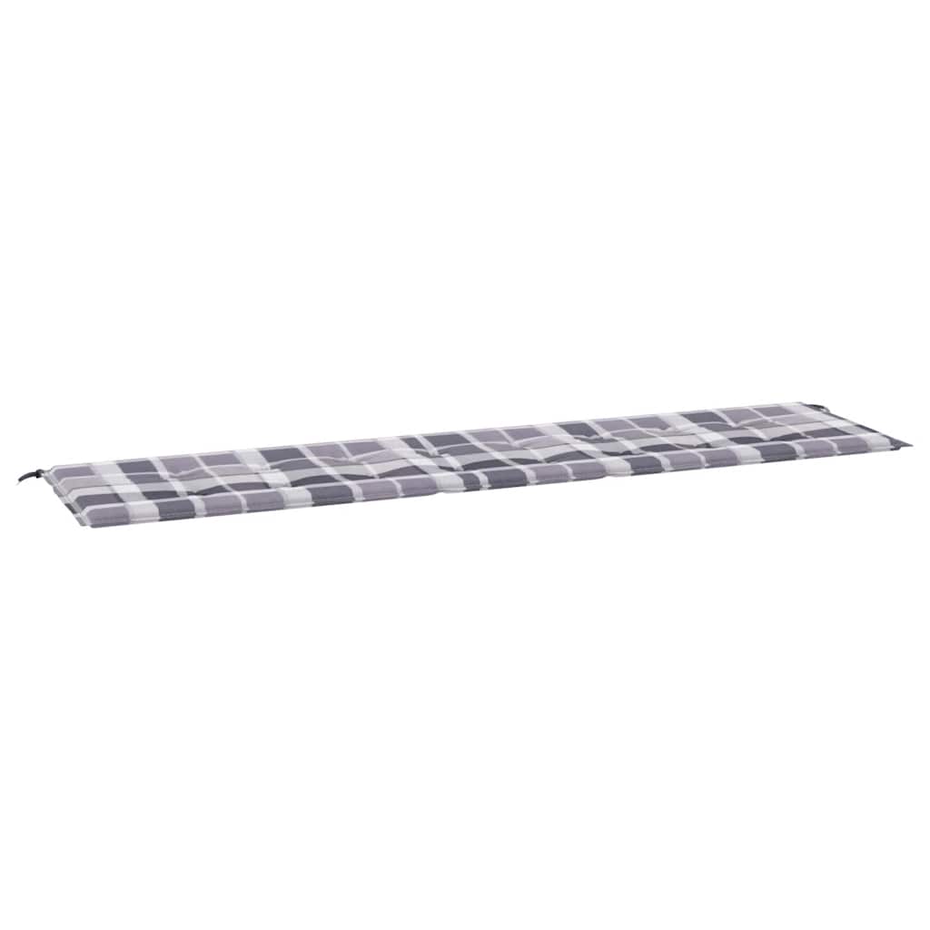 Tuinbankkussen Oxford Stof Ruitpatroon Grijs Grijs Ruitpatroon 200 x 50 x 4 cm