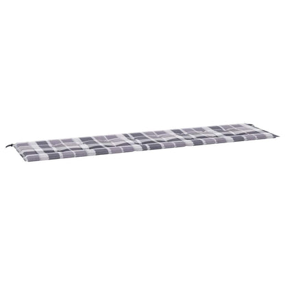 Tuinbankkussen Oxford Stof Ruitpatroon Grijs Grijs Ruitpatroon 200 x 50 x 4 cm
