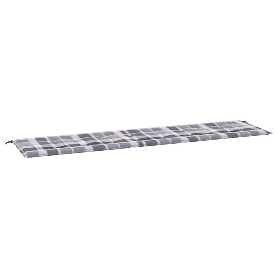 Tuinbankkussen Oxford Stof Ruitpatroon Grijs Grijs Ruitpatroon 200 x 50 x 4 cm