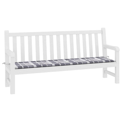 Tuinbankkussen Oxford Stof Ruitpatroon Grijs Grijs Ruitpatroon 200 x 50 x 4 cm